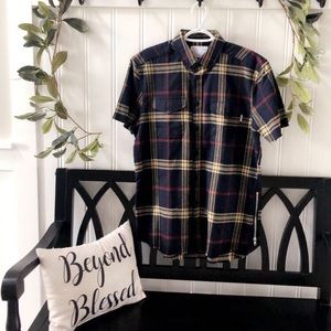 EPTM. Dark Blue Button Down Short Sleeve